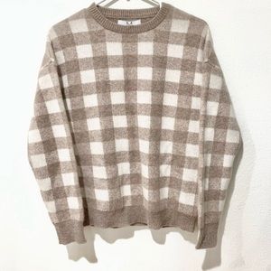 Magaschoni Cashmere Checkered Sweater Size Medium